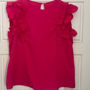 Ruffled Pink Sleeveless Top